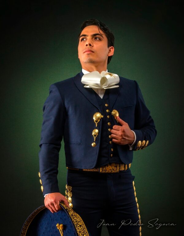 Traje azul hilo oro, Traje de charro azul, marino14