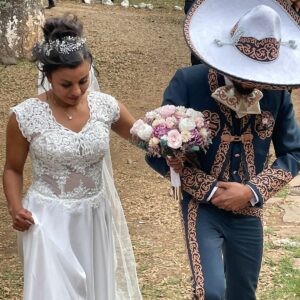 Traje de charro en casimir Santiago azul pizarra