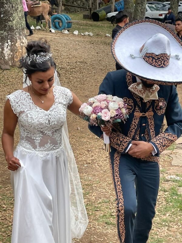 Traje de charro en casimir Santiago azul pizarra