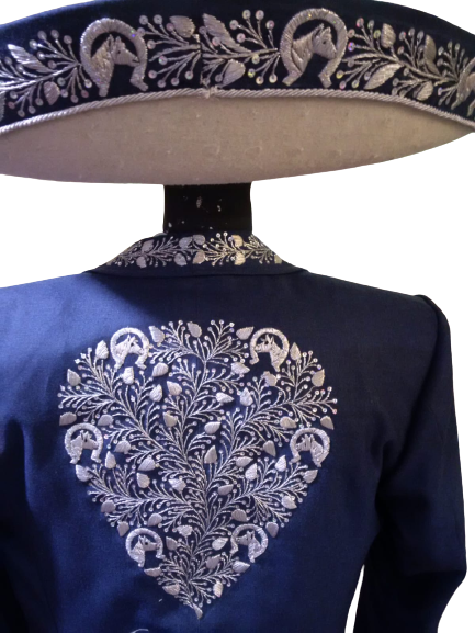 Traje de charro azul de gala