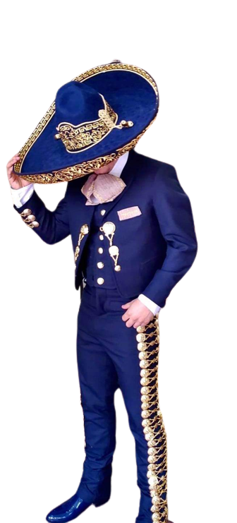 Traje fashion de charro azul rey